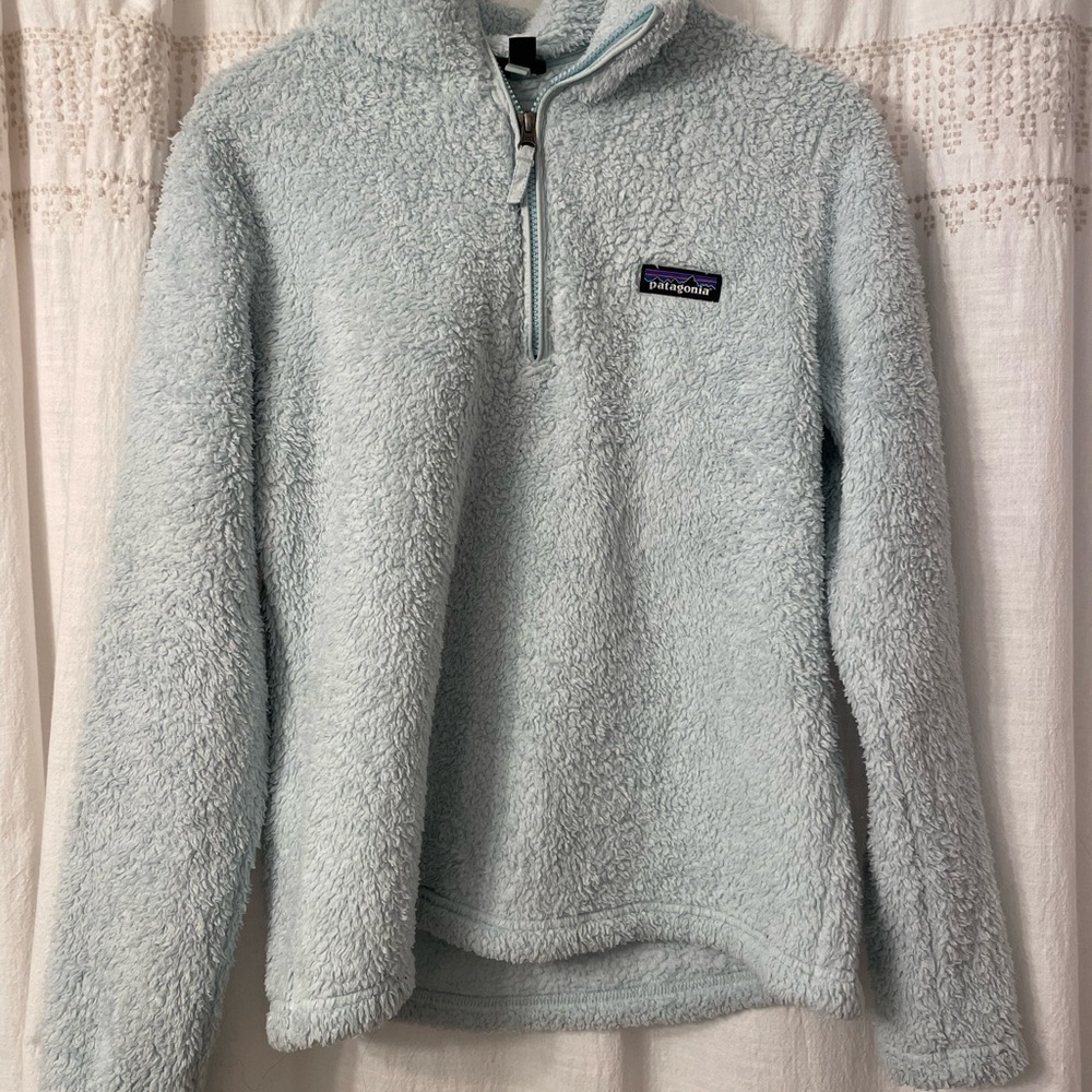 Patagonia Women's Light Blue Fleece Quarter Zip